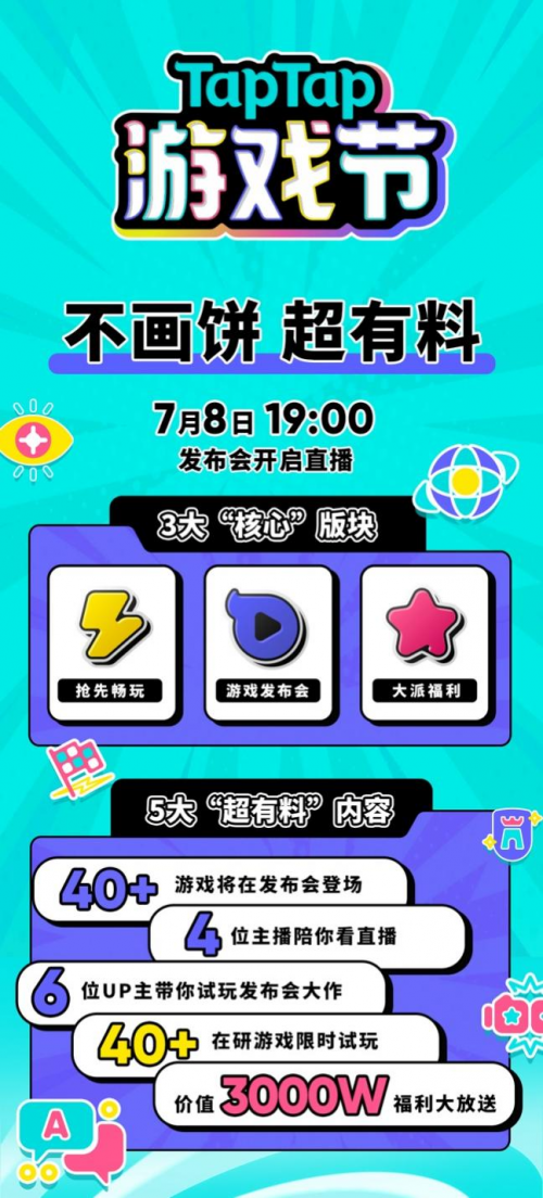 TapTap游戲節(jié)“三塊大餅”新鮮出爐，發(fā)布、試玩、福利，值得一試。