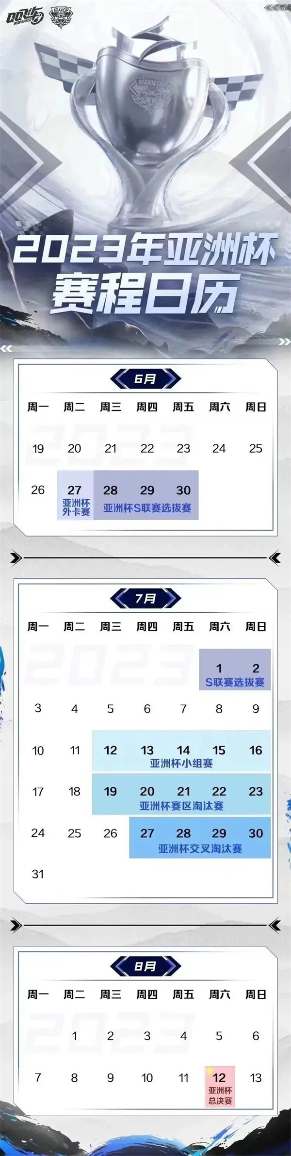2023年QQ飛車手游亞洲杯正賽7月12日15:00開啟，四大精彩看點提前曝光！